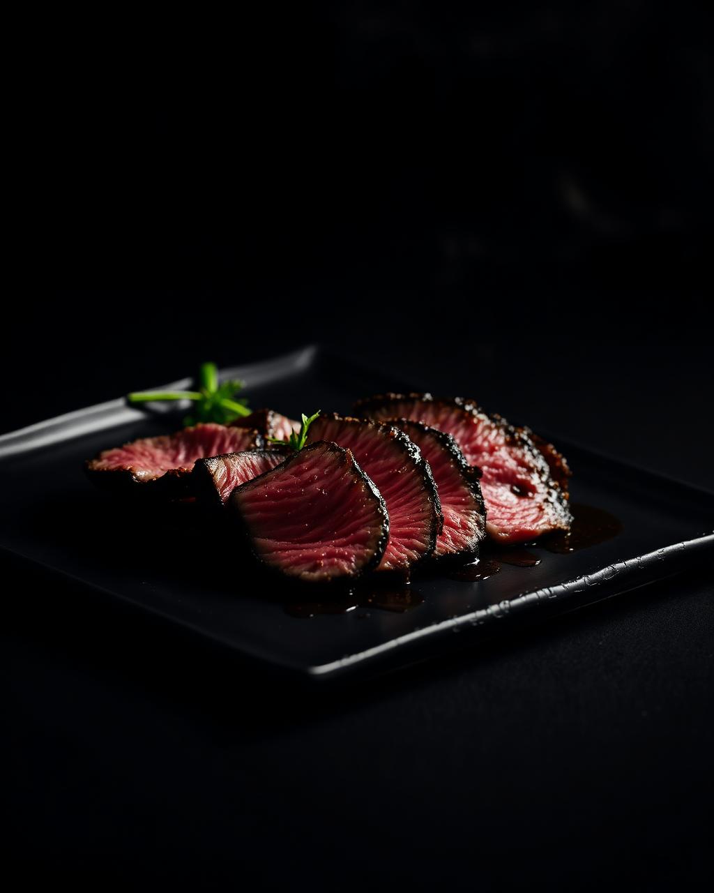 Lomo de Wagyu A5 flameado con salsa tare madurada servido en el restaurante Mifune Zaragoza